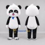 Custom Black White and Blue Panda with Tie Mascot Costume Adult Full Body Suit for Children's Events