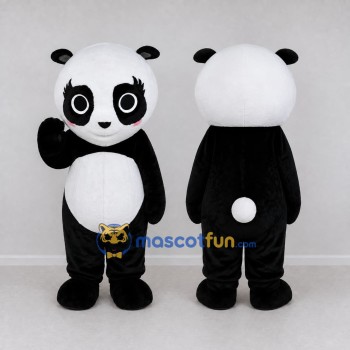Custom Black and White Panda Mascot Costume Adult Full Body Suit for Children's Events