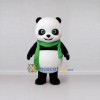 Custom Black White and Green Panda with Scarf Mascot Costume Adult Full Body Suit for Children's Events Custom Black White and Green Panda with Scarf Mascot Costume Adult Full Body Suit for Children's Events
