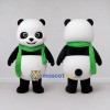 Custom Black White and Green Panda with Scarf Mascot Costume Adult Full Body Suit for Children's Events Custom Black White and Green Panda with Scarf Mascot Costume Adult Full Body Suit for Children's Events
