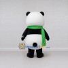 Custom Black White and Green Panda with Scarf Mascot Costume Adult Full Body Suit for Children's Events Custom Black White and Green Panda with Scarf Mascot Costume Adult Full Body Suit for Children's Events
