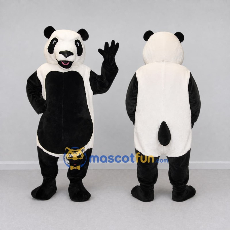 Custom Black and White Panda Mascot Costume Adult Full Body Suit for Children's Events