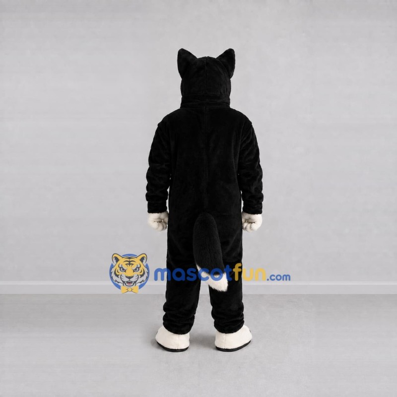 Custom Black and White Husky Dog Mascot Costume Adult Full Body Suit for Pet Events Custom Black and White Husky Dog Mascot Costume Adult Full Body Suit for Pet Events