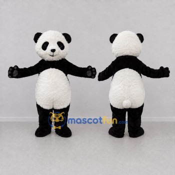 Custom Black and White Panda Mascot Costume Adult Full Body Suit for Children's Events