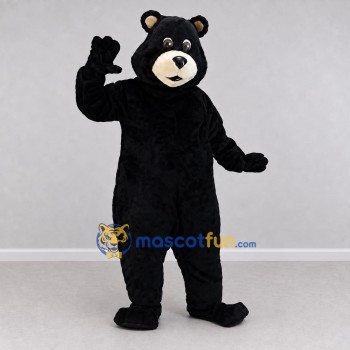 Custom Black and Cream Bear Mascot Costume Adult Full Body Suit for Wildlife Events Custom Black and Cream Bear Mascot Costume Adult Full Body Suit for Wildlife Events