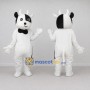 Custom Black and White Cow with Bow Tie Mascot Costume Adult Full Body Suit for Farm Events
