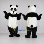 Custom Black and White Panda Mascot Costume Adult Full Body Suit for Children's Events