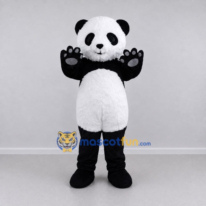 Custom Black and White Panda Mascot Costume Adult Full Body Suit for Children's Events Custom Black and White Panda Mascot Costume Adult Full Body Suit for Children's Events
