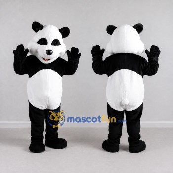 Custom Black and White Panda Mascot Costume Adult Full Body Suit for Children's Events