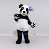 Custom Black White and Blue Panda with Hair Bow Mascot Costume Adult Full Body Suit for Children's Events Custom Black White and Blue Panda with Hair Bow Mascot Costume Adult Full Body Suit for Children's Events