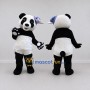 Custom Black White and Blue Panda with Hair Bow Mascot Costume Adult Full Body Suit for Children's Events
