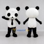 Custom Black and White Panda with Tie Mascot Costume Adult Full Body Suit for School Events
