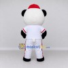 Custom Black White and Red Panda in Sportswear Mascot Costume Adult Full Body Suit for Sports Events Custom Black White and Red Panda in Sportswear Mascot Costume Adult Full Body Suit for Sports Events