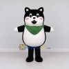 Custom Black White and Green Shiba Dog with Bandana Mascot Costume Adult Full Body Suit for Pet Events Custom Black White and Green Shiba Dog with Bandana Mascot Costume Adult Full Body Suit for Pet Events