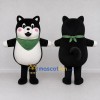 Custom Black White and Green Shiba Dog with Bandana Mascot Costume Adult Full Body Suit for Pet Events Custom Black White and Green Shiba Dog with Bandana Mascot Costume Adult Full Body Suit for Pet Events