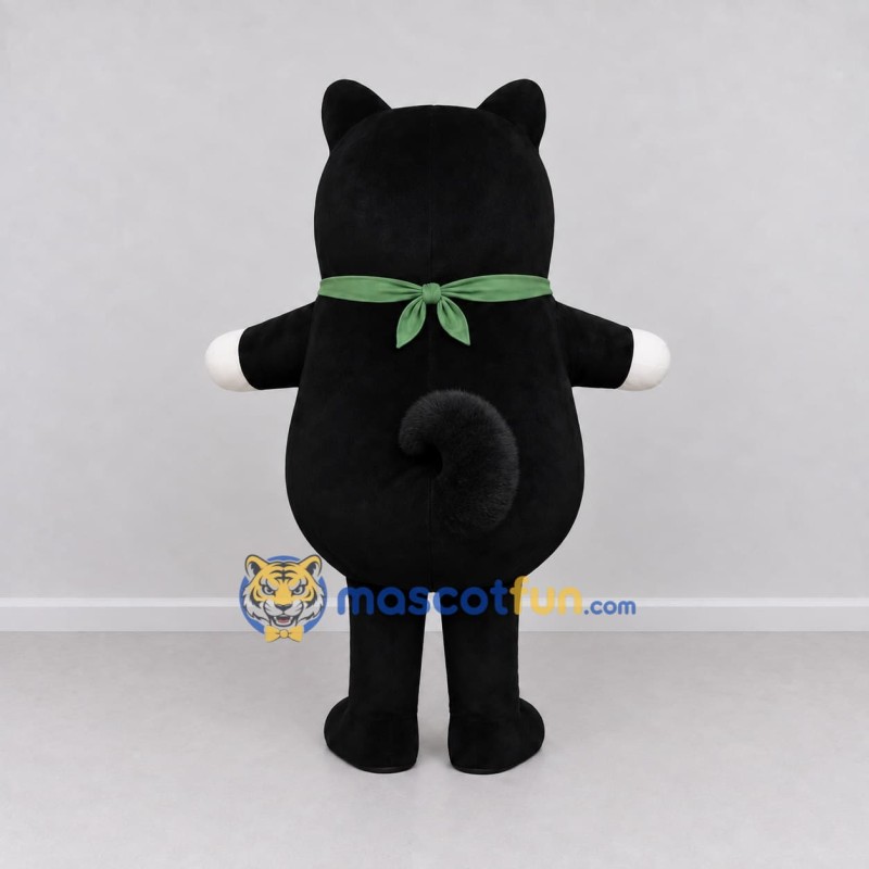 Custom Black White and Green Shiba Dog with Bandana Mascot Costume Adult Full Body Suit for Pet Events Custom Black White and Green Shiba Dog with Bandana Mascot Costume Adult Full Body Suit for Pet Events