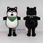 Custom Black White and Green Shiba Dog with Bandana Mascot Costume Adult Full Body Suit for Pet Events