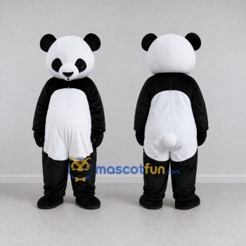 Custom Black and White Panda Mascot Costume Adult Full Body Suit for Children's Events