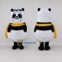 Custom Black White and Yellow Panda with Scarf Mascot Costume Adult Full Body Suit for Children's Events