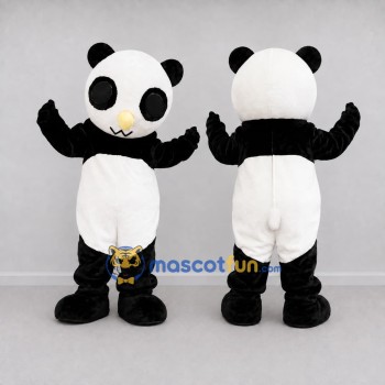 Custom Black and White Panda Mascot Costume Adult Full Body Suit for Children's Events