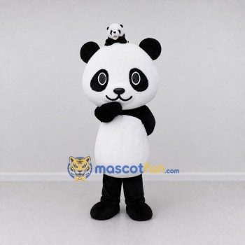 Custom Black and White Panda with Mini Panda Mascot Costume Adult Full Body Suit for Children's Events Custom Black and White Panda with Mini Panda Mascot Costume Adult Full Body Suit for Children's Events