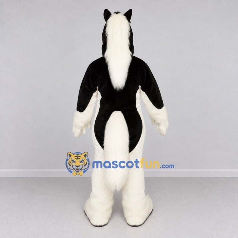 Custom Black and White Horse Mascot Costume Adult Full Body Suit for Farm Events Custom Black and White Horse Mascot Costume Adult Full Body Suit for Farm Events