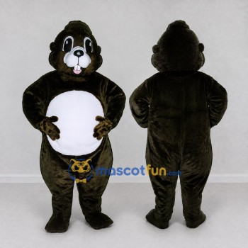 Custom Dark Brown and White Rodent Mascot Costume Adult Full Body Suit for Woodland Events