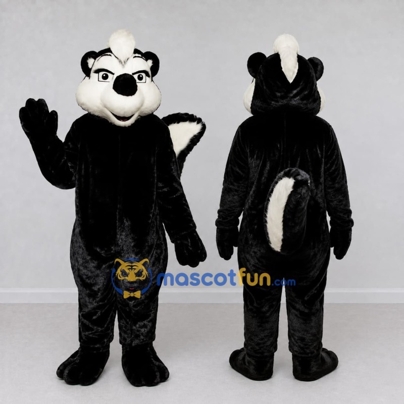 Custom Black and White Skunk Mascot Costume Adult Full Body Suit for Woodland Events Custom Black and White Skunk Mascot Costume Adult Full Body Suit for Woodland Events