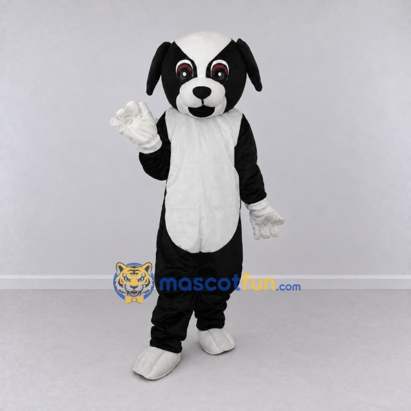 Custom Black and White Dog Mascot Costume Adult Full Body Suit for Pet Events Custom Black and White Dog Mascot Costume Adult Full Body Suit for Pet Events