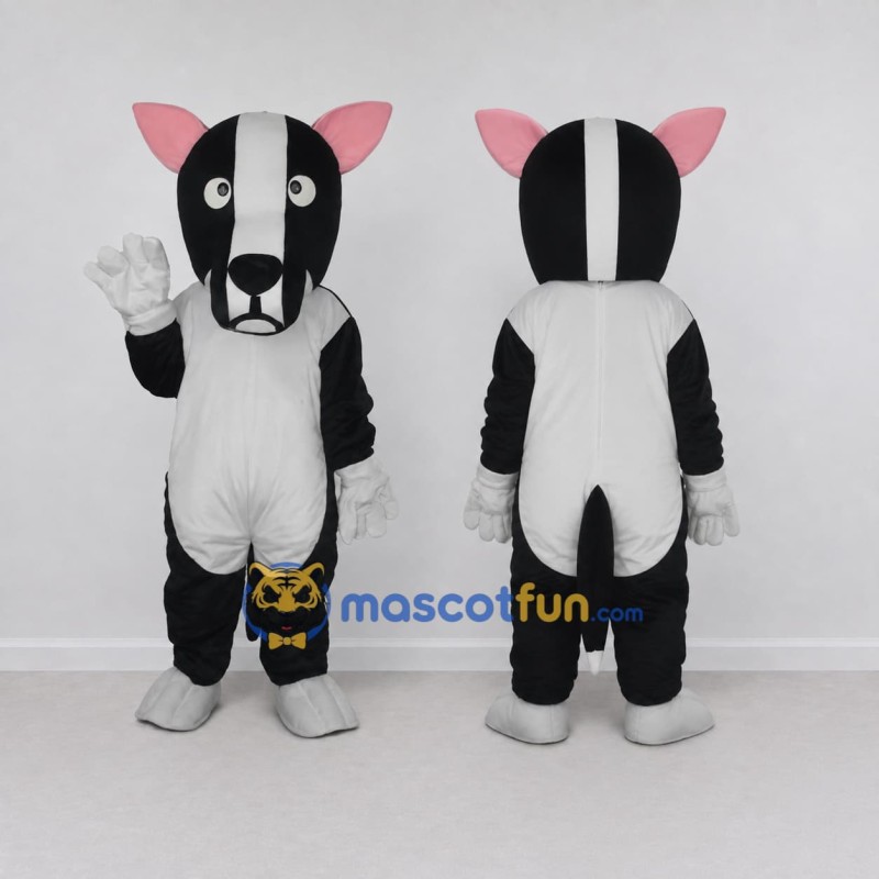 Custom Black and White Dog Mascot Costume Adult Full Body Suit for Pet Events Custom Black and White Dog Mascot Costume Adult Full Body Suit for Pet Events