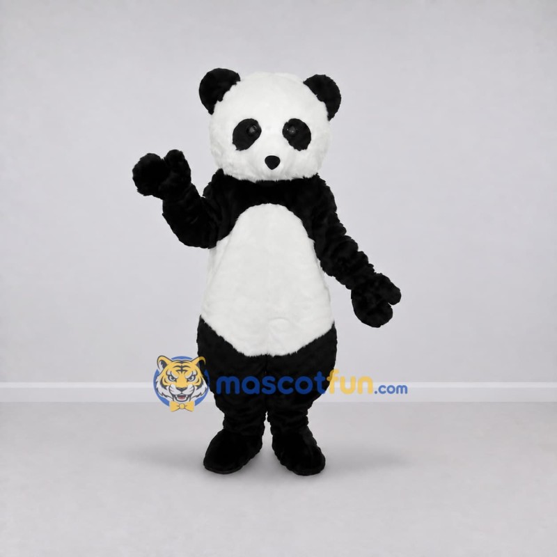 Custom Black and White Panda Mascot Costume Adult Full Body Suit for Children's Events