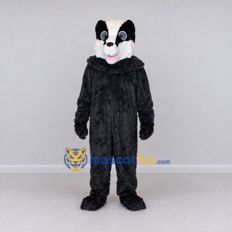 Custom Black and White Badger Mascot Costume Adult Full Body Suit for Woodland Events Custom Black and White Badger Mascot Costume Adult Full Body Suit for Woodland Events