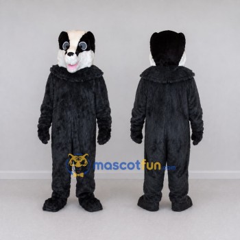 Custom Black and White Badger Mascot Costume Adult Full Body Suit for Woodland Events