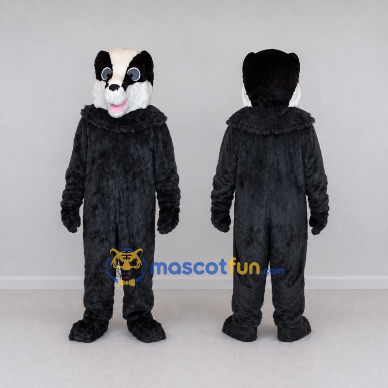 Custom Black and White Badger Mascot Costume Adult Full Body Suit for Woodland Events Custom Black and White Badger Mascot Costume Adult Full Body Suit for Woodland Events