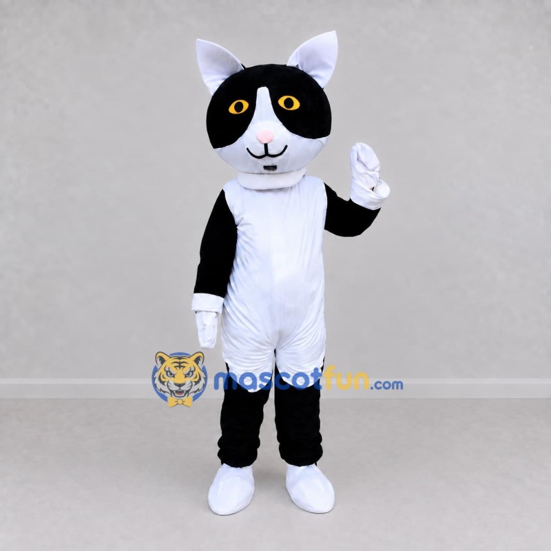 Custom Black and White Cat Mascot Costume Adult Full Body Suit for Pet Events Custom Black and White Cat Mascot Costume Adult Full Body Suit for Pet Events