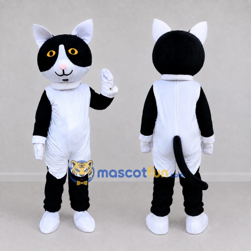 Custom Black and White Cat Mascot Costume Adult Full Body Suit for Pet Events Custom Black and White Cat Mascot Costume Adult Full Body Suit for Pet Events