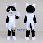 Custom Black and White Cat Mascot Costume Adult Full Body Suit for Pet Events
