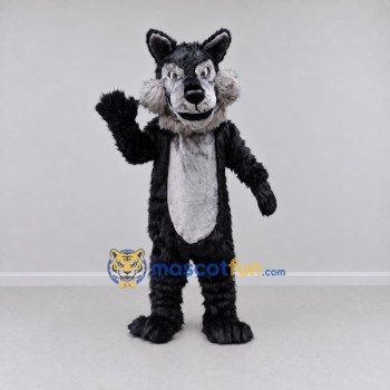 Custom Black and Gray Wolf Mascot Costume Adult Full Body Suit for Wildlife Events Custom Black and Gray Wolf Mascot Costume Adult Full Body Suit for Wildlife Events