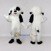 Custom White and Black Shaggy Dog Mascot Costume Adult Full Body Suit for Pet Events Custom White and Black Shaggy Dog Mascot Costume Adult Full Body Suit for Pet Events