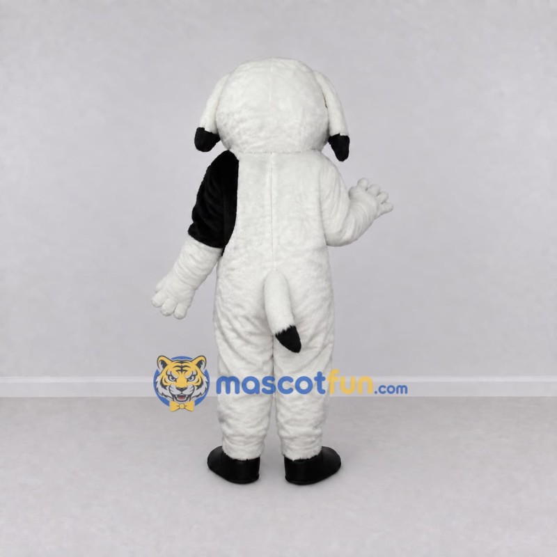 Custom White and Black Shaggy Dog Mascot Costume Adult Full Body Suit for Pet Events Custom White and Black Shaggy Dog Mascot Costume Adult Full Body Suit for Pet Events