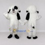 Custom White and Black Shaggy Dog Mascot Costume Adult Full Body Suit for Pet Events