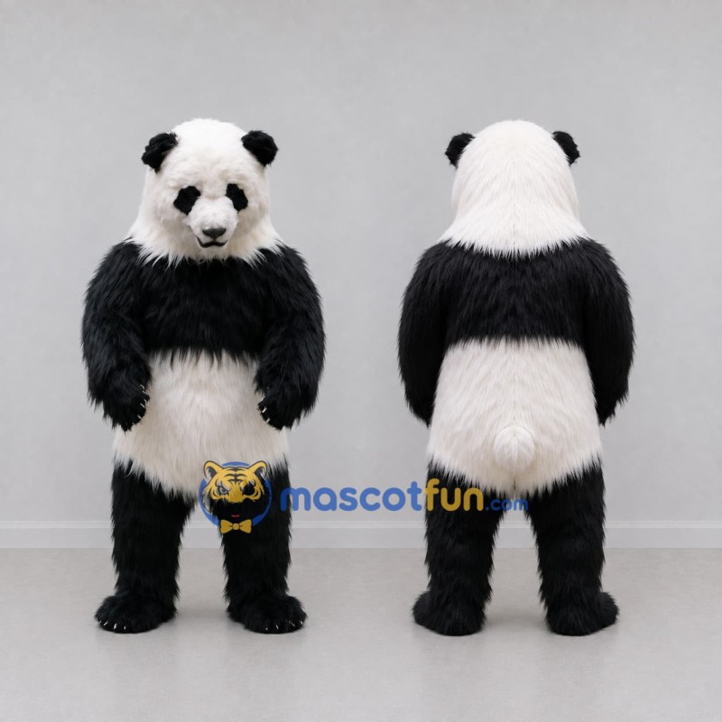 Custom Black and White Panda Mascot Costume Adult Full Body Suit for Wildlife Events Custom Black and White Panda Mascot Costume Adult Full Body Suit for Wildlife Events