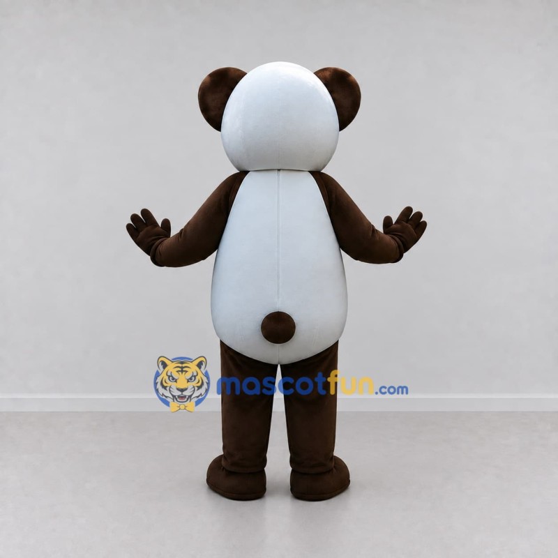 Custom Brown and White Panda Mascot Costume Adult Full Body Suit for Children's Events Custom Brown and White Panda Mascot Costume Adult Full Body Suit for Children's Events