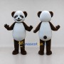 Custom Brown and White Panda Mascot Costume Adult Full Body Suit for Children's Events