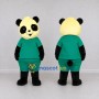 Custom Black Yellow and Green Panda in Sportswear Mascot Costume Adult Full Body Suit for Sports Events
