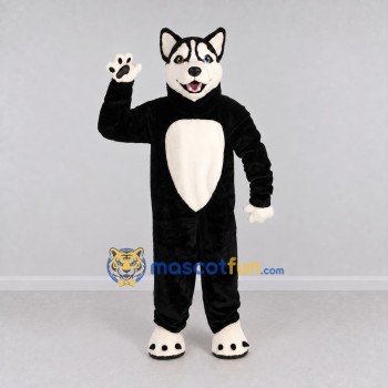 Custom Black and White Husky Dog Mascot Costume Adult Full Body Suit for Pet Events Custom Black and White Husky Dog Mascot Costume Adult Full Body Suit for Pet Events