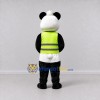 Custom Black White and Lime Green Panda in Safety Vest Mascot Costume Adult Full Body Suit for Community Events Custom Black White and Lime Green Panda in Safety Vest Mascot Costume Adult Full Body Suit for Community Events