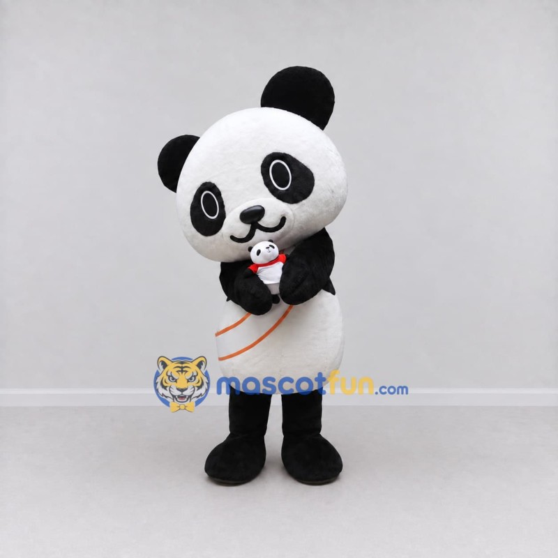 Custom Black and White Panda with Mini Panda Mascot Costume Adult Full Body Suit for Children's Events Custom Black and White Panda with Mini Panda Mascot Costume Adult Full Body Suit for Children's Events