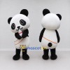 Custom Black and White Panda with Mini Panda Mascot Costume Adult Full Body Suit for Children's Events Custom Black and White Panda with Mini Panda Mascot Costume Adult Full Body Suit for Children's Events