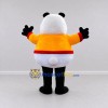 Custom Black White and Orange Panda in Sweater Mascot Costume Adult Full Body Suit for Children's Events Custom Black White and Orange Panda in Sweater Mascot Costume Adult Full Body Suit for Children's Events